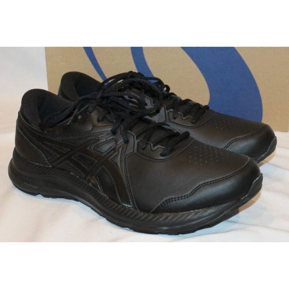 ASICS Men's Leather Gel Contend SL Sneakers Triple Black NIB SZ 13